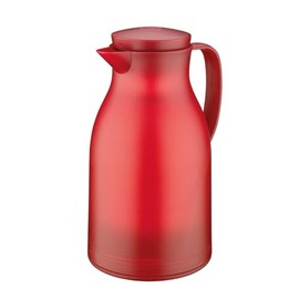 Cilio Monza Insulated Tempered Glass Core Beverage Server-Hot/Cold Carafe-Coffee Pitcher, Red, 34-Ounce