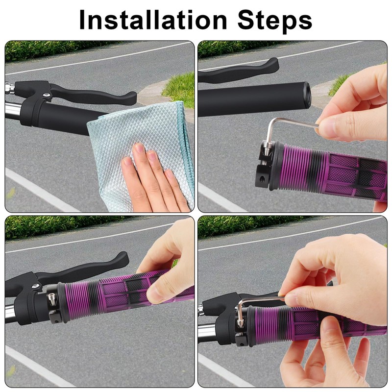Bicycle Grips Ergonomic Rubber MTB Grips with Aluminium Lock and
