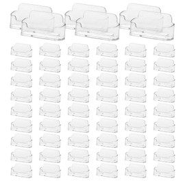 Hyuetrsa 60 Pack Acrylic Business Card Holder for Desk, Clear Plastic Business Cards, Acrylic Business Card Display, Display Plastic Business Card Stand, Business Card Holders,Fits 40-50 Business Cards