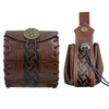 EpicCos 2 PCs Medieval Faux Leather Belt Bag, Renaissance Drawstring