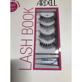 Ardell Lashbook Eyelashes Lot Of 3!Total 12 Pairs & 4 Glue Style 105 110 117 120