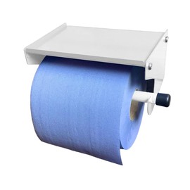 MegaMaxx Blue Roll Dispenser Wall Mounted - Blue Roll Holder With Storage Shelf - Industrial Paper Towel Dispenser And Holder - Ideal For Office, Home, Warehouse, Workshop, Factory