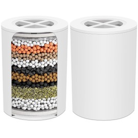 AWO 2 PACK A-01 Replacement Shower Filter Cartridge Compatible with Afina Filtered Showerhead,Multi Stage Replacement Filters for Hard Water Remove Chlorine,Fluoride and Harmful Substance