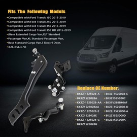 GXARTS Right Side Sliding Door Hinge Roller Upper Middle Lower Set Compatible with Ford Transit 150 250 350 HD 2015 2016 2017 2018 2019 KK3Z-1525028-AA KK3Z1525028E BK3Z-1525028-G
