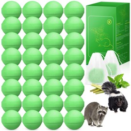 36 Pack Powerful Peppermint Oil to Repel Skunk, Natural Raccoon Rat Repellent for Yard Outdoor Garden Home Plant, Mice Squirrel Skunk Fox Deer Deterrent Pet & Humans Safe