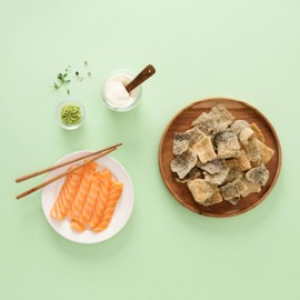 PPROTEIN SALMON CHIPS | 3 FLAVORS: GARLIC – WASABI MAYO – TARTAR | KPOP SALMON CHIPS (3pk, Wasabi Mayo)