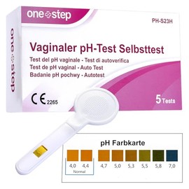 5 x One+Step Vaginal pH Test I For Early Detection of Bacterial Infections I Pregnancy Care I Bubble Jump I Bacterial Vaginosis I With Additional Colour Chart for Hygienic Reading
