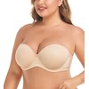 JOATEAY Women's Full Coverage Strapless Push Up Underwire Bra Stay