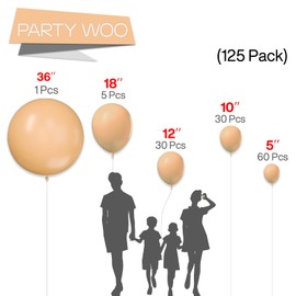 PartyWoo Nude Balloons 127 pcs,2064
