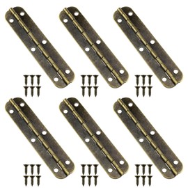 Yocimango 6PCS Durable Retro Bronze Box Hinges Antique Hinges with Screws 2.56"x0.59" Retro Hinges for Cabinets, Pianos, Cabinets, Jewelry Boxes, etc