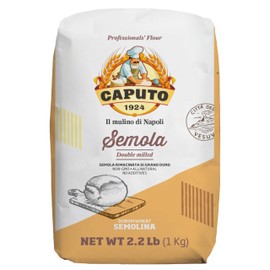 Antimo Caputo Semolina Flour 2.2 LB Bag (Pack of 4) - Semola di Grano Duro, Italian All Natural Flour for Fresh Pasta & Bread Dough (Total 8.8 LB)
