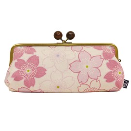 Goshikihanpudo Japanese Flower Series 6.3 Size Wide Pouch, Sakura Cherry Blossom