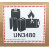 Caution Lithium Battery Labels UN3480 4.5 x 5 Inch 500