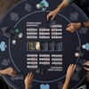 AQQA 47-Inch Round Poker Table Mat with Hand Rankings -