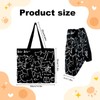 Eowppue Charming Canvas Tote Bag with Cute Cat Pattern, Versatile