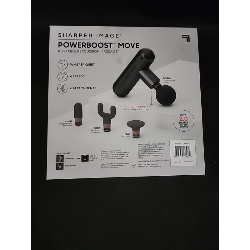 Sharper Image Powerboost Move High Intensity Portable Percussion Massager-SEALED