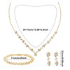 Bridal Jewelry Set Rhinestone Wedding Jewelry Set Gold Necklace Earrings