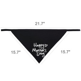 2 Pack Mother’s Day Dog Bandana I Love Mom Dog Triangle Bibs Happy Mothers Day Pet Scarf Accessories Black
