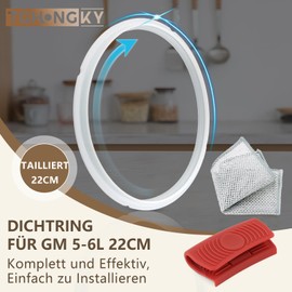 TGHongKy 2 Sets Pressure Cooker Sealing Rings for GM 5L Sealing Ring for GM 6L Pressure Cooker Lid 22 cm Replacement Part Sealing Ring Cooking Signal Seal xx