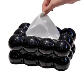 SESHIS Tissue Case Box Marshmallow Tissue Storage Gift Home Decor Black