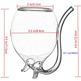 Cuhubyup Vampire Shape Wine Glasses 10oz Straw Red Wine Glass 300ml