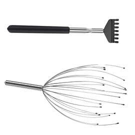 Kopfmassagegerät+Kratzhand Rückenkratzer Teleskop,für Kopfmassage,für Kratzen am Kopf und Rücken