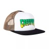 Creature LOGO Skateboard Snapback Trucker Hat WHITE/TAN/BLAC