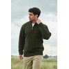 Aran Crafts Men's Irish Cable Knitted Wool Half Zip Sweater
