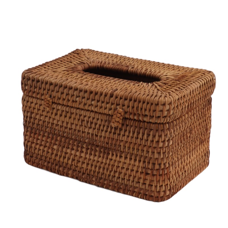 Rectangular Rattan Tissue Box Cover Rattan Woven Tissue Box Holder