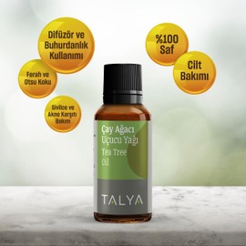 Talya%100 Saf Çay Ağacı Uçucu Yağı 10ml - Akne ve Sivilce Karşıtı - Cilt Bakımı - Difüzör için Aromaterapi Yağı