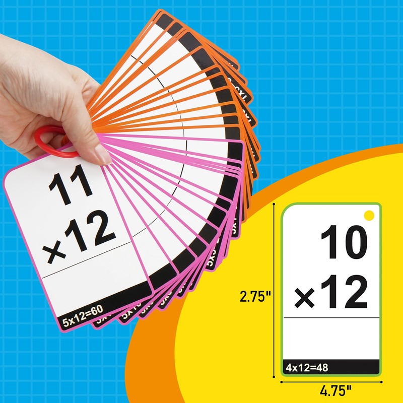 BenBen Multiplication Flash Cards 0-12, 91 Cards, Times Table Flash