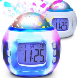 Retoo Sternenhimmel Projektor Sternenprojektor Wecker Digital Mini Kinderwecker Hübschen Klängen Animiertem 8 Melodien Dekolampe Temperatur Kalenderanzeige