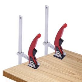 All-steel table clamp with lever handle, 2 pieces, clamping clamps, lever clamp, table clamp, quick release with 210 mm capacity and 90 mm throat depth for grinding, cutting