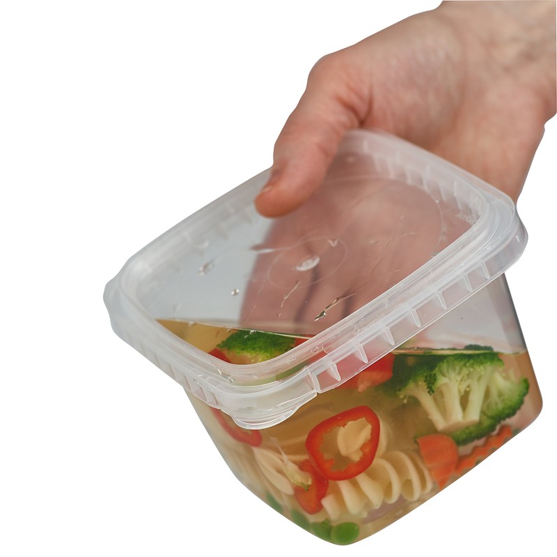 16-oz. Square Clear Deli Containers with Lids , Tamper-Proof BPA-Free