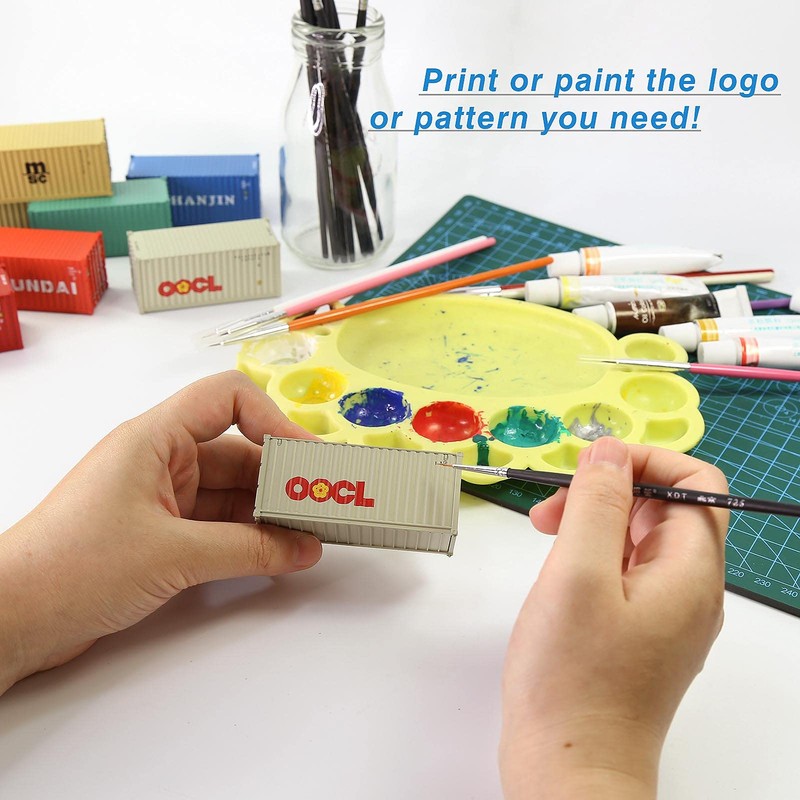 8pcs Mixed Different 20ft Freight Container HO Scale Model Train