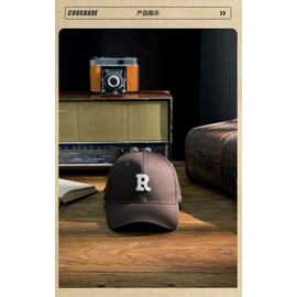 Lovechic Men's Cap, Hat, Large Size, Alphabet, Stylish, 22.8 - 24.4 inches (58 - 62 cm), Unisex, coffee