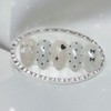 [Handmade Nail Tips] Black Snow Pearl Nail Tips - Full
