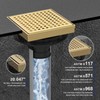6 Inch Square Shower Drain | Brushed Gold Shower Drain