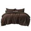 Aisbo Double Duvet Covers Set Brown - 3Pcs Bedding Set