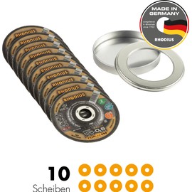 Rhodius XTK6 Exact Box 211302 Cutting Disc Offset 125 mm Pack of 10 Stainless Steel Steel