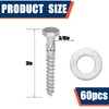 Tandefio 60 Pack 3/8 x 3'' Lag Screw Kit with