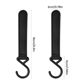 Laughhe Pack of 2 Pram Hooks for Bags, Leather Buggy Clips Carrier Attachment Hooks for Shopping Bags, Nappy Bags and Handbags, Pram Accessories