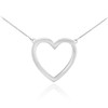 Sideways Crosses 925 Sterling Silver Delicate Open Heart Necklace, 22"