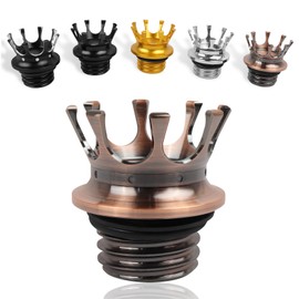 BAIONE Tapa de gasolina para motocicleta de aluminio, estilo corona, tapa universal para depósito de combustible Harley Sportster XL 883 1200 48 Dyna Touring Road King Softail (bronceado)