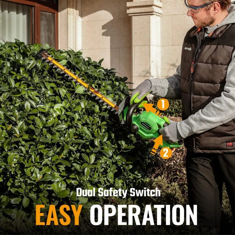 WORKPROX 20V Cordless Hedge Trimmer Electric Bush Shrub Trimmer for