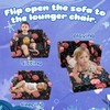 Folding Kids Couch, Foldable Chair Comfy for Toddlers 1-3, Toddler