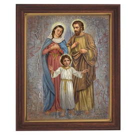 Christian Brands Holy Family Wood Tone Framed Print, 9-1/2" W x 11-1/2" H - Pack of 1