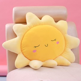 NatureMan Flower Floor Pillow Sun Shape Cushion Cute Seating Pad Chair Cushion Car Neck Pillow,Cute Sun Pillow Plush Toy,for Home Decoration Girls Women Gifts (50cm /19.6 inch)