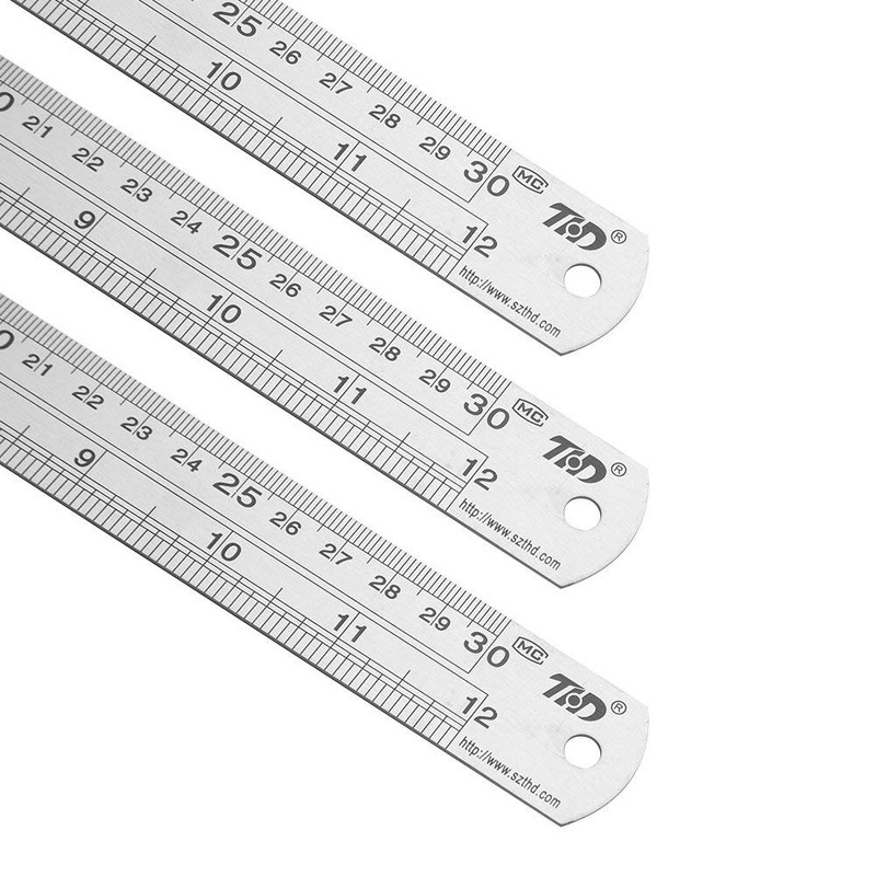 ZZTX Metal Straight Edge Ruler Set,Stainless Steel Ruler,12 Inch, Bulk