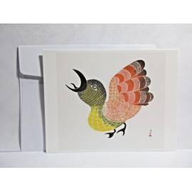 Notecard with Envelope - Bird of Sargo 1972 by Pitaloosie Saila, Inuit Fine Art